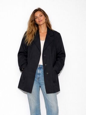 Navy Cotton Twill Chore Coat